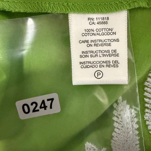 MICHAEL MICHAEL KORS GREEN EMBROIDERED 3/4 SLEEVE BOHO TUNIC TOP SIZE MEDIUM - Picture 7 of 7